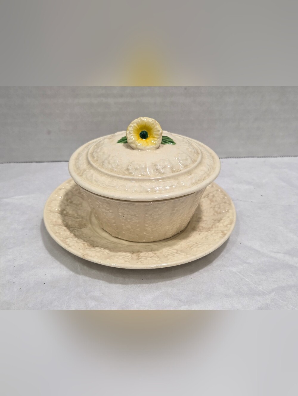 Maruhon Ware Vintage Floral Lidded Trinket Box And Dish Japan